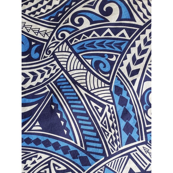 Blue, White Polynesian Motif Pillowcase | Handmade | 100% Cotton - Picture 4 of 4